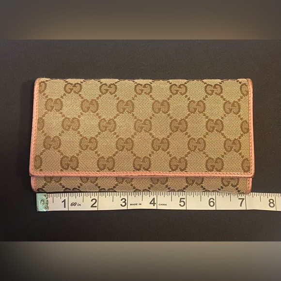 GUCCI ~ Long Wallet ~ COA ~ Pink ~ Tan ~ Brown π - Picture 1 of 9